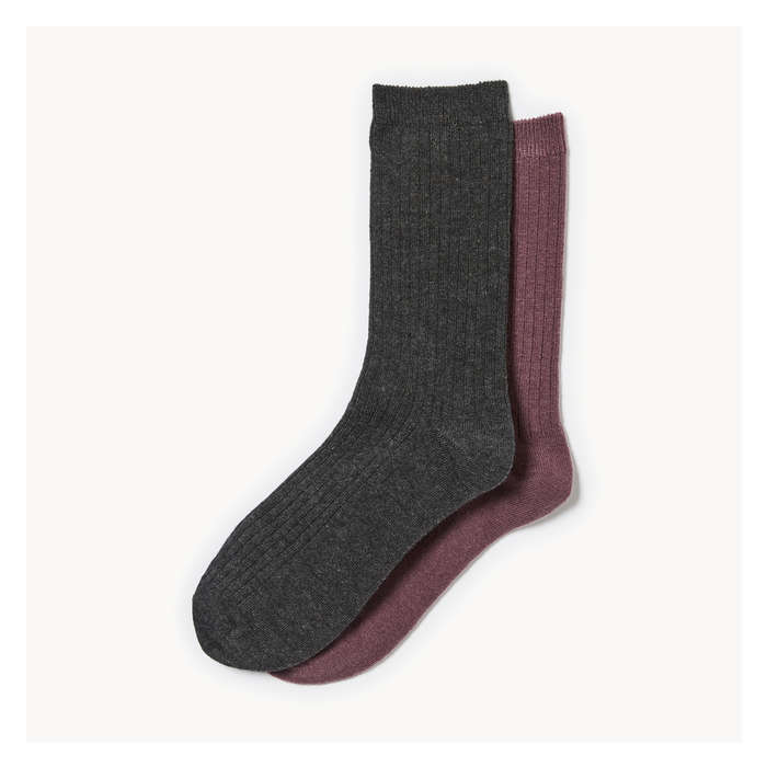 Women's 2-Pack Heavyweight Wool Crew Socks - Burgundy