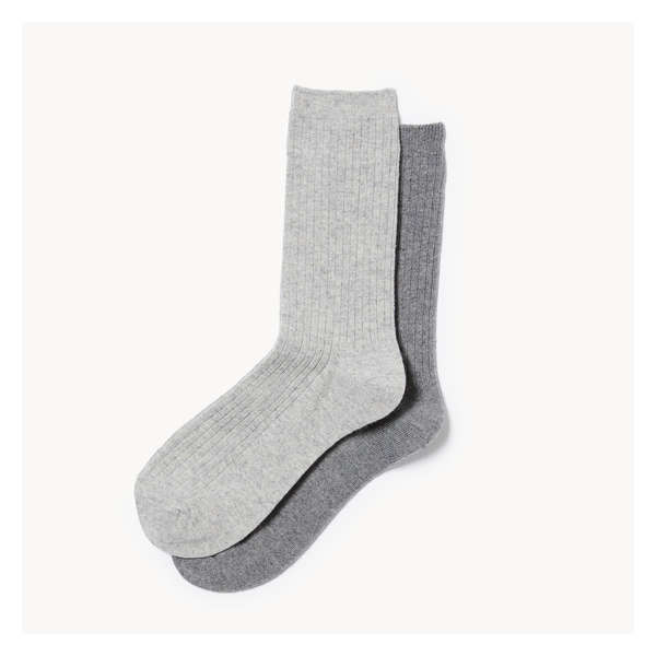 2-Pack Heavyweight Wool Crew Socks - Charcoal