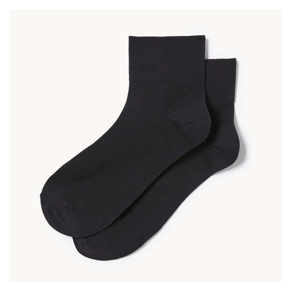 2-Pack Opaque Quarter-Crew Socks - Onyx