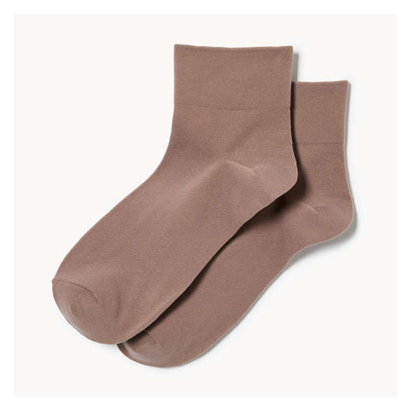 Ens. 2 paires de chaussettes mi-hautes opaques - Taupe