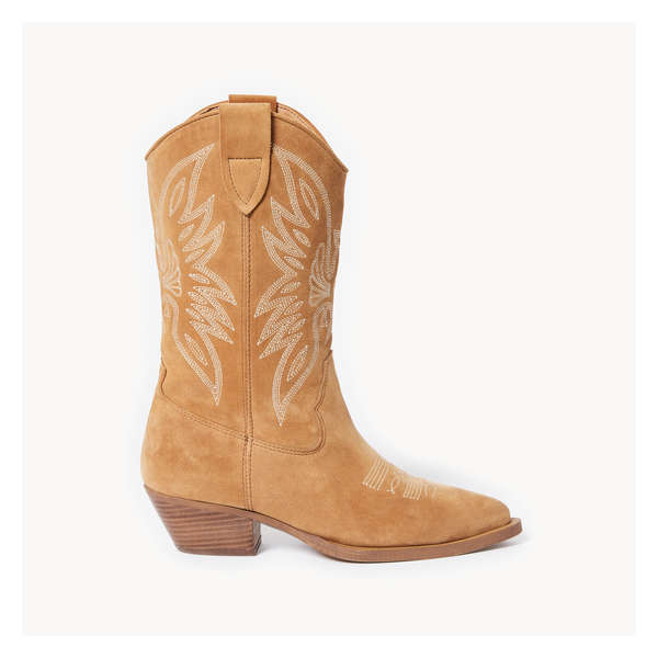 Mid-Calf Cowboy Boots - Taupe