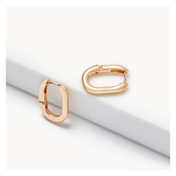 Small Oval Hoop Earrings - Gold