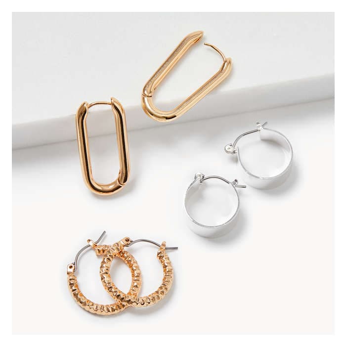 Women's 3-Pack Hoop Earrings