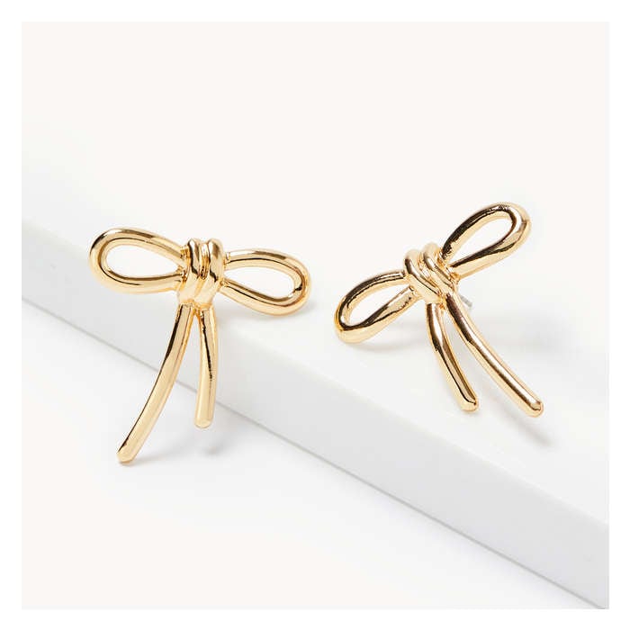 Women's Bow Drop Earrings - Gold