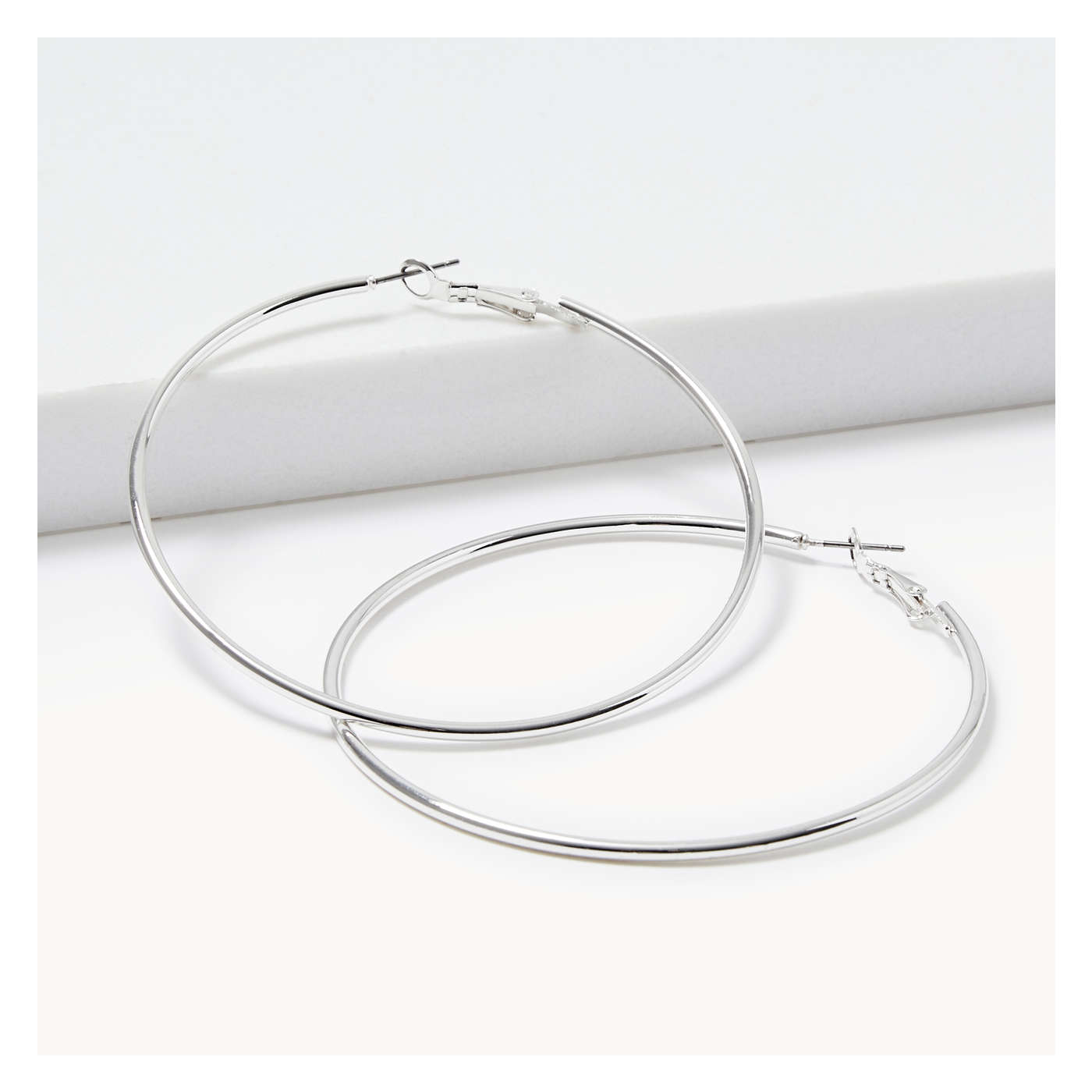 Grands anneaux ronds - Argent