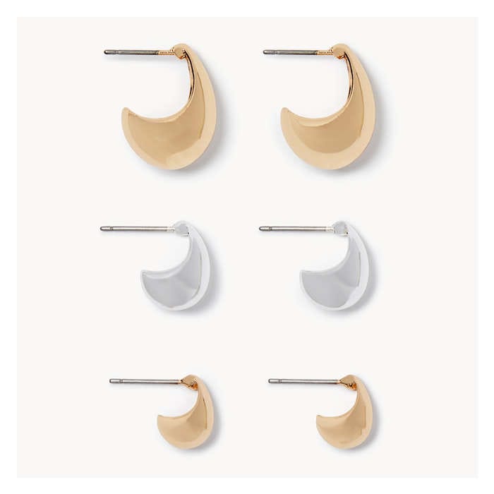 Aux Femmes Ens. de 3 paires de boucles d’oreilles en goutte