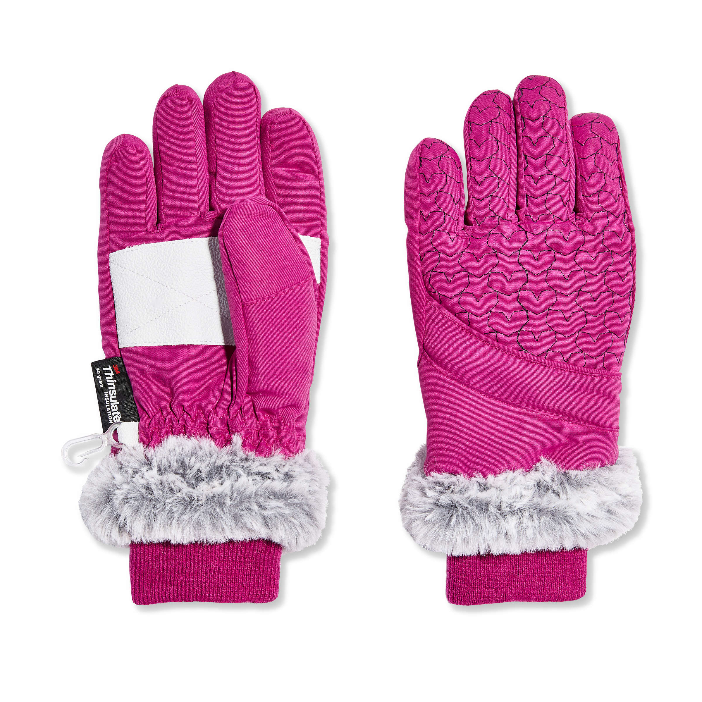 girls fur gloves