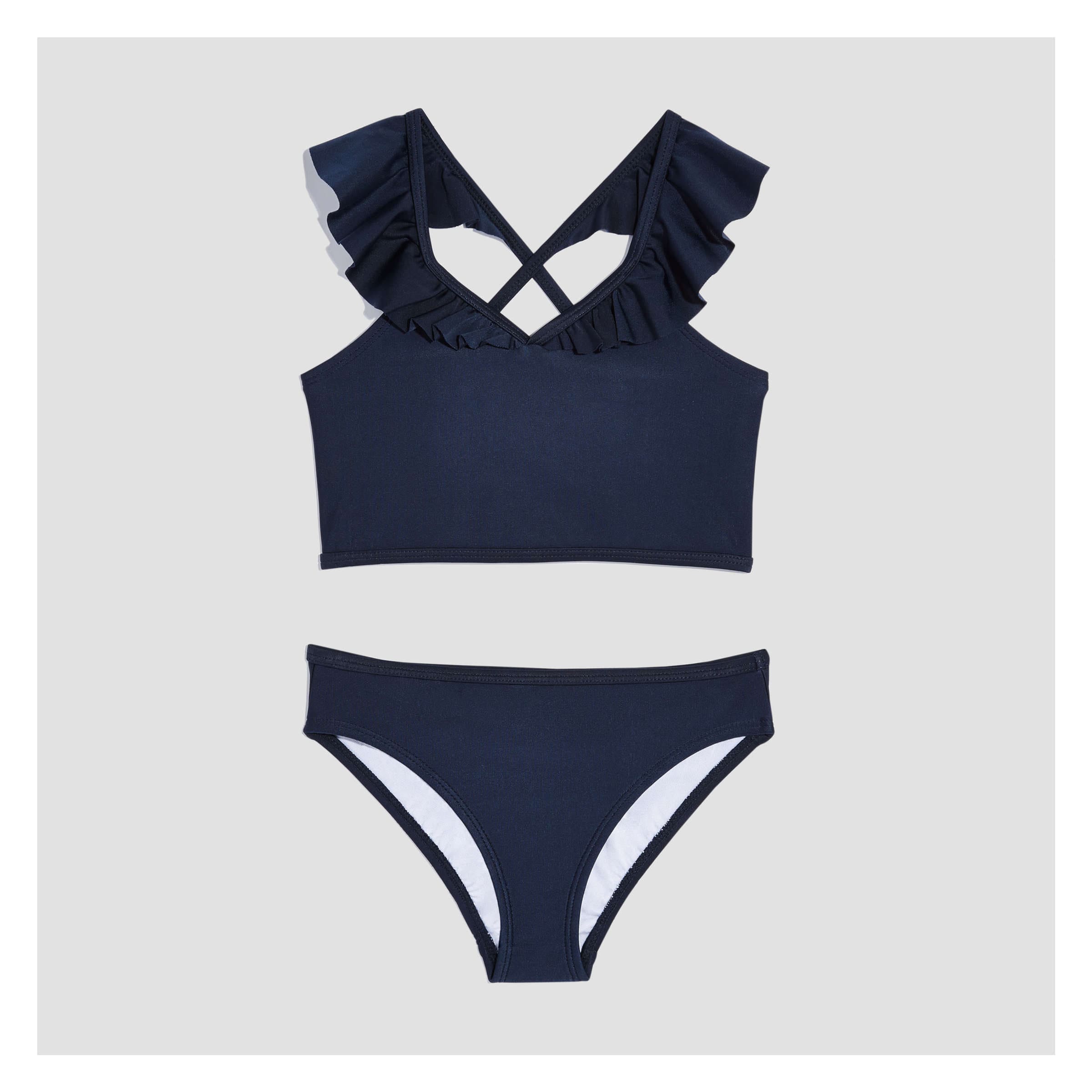 navy blue 2 piece swimsuit