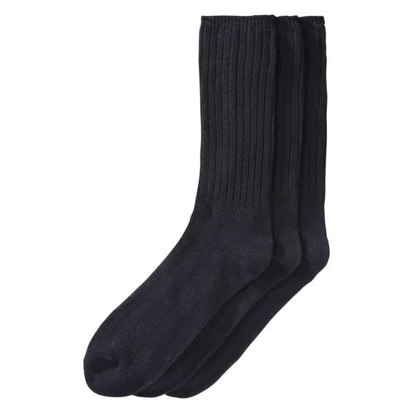 Men’s 3 Pack Ribbed Socks - Black