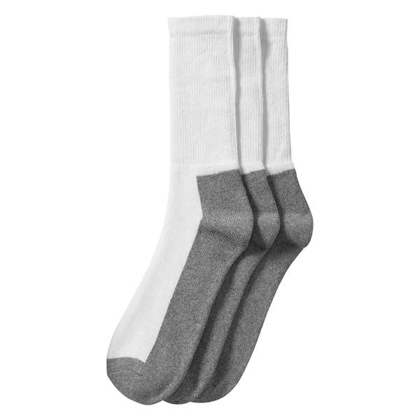 Men's 3-Pack Crew Socks - Grey Mix