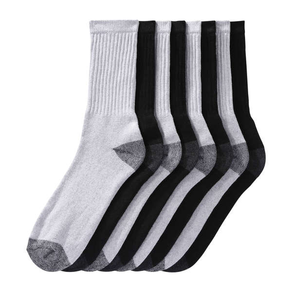 Men’s 8 Pack Crew Socks - Grey