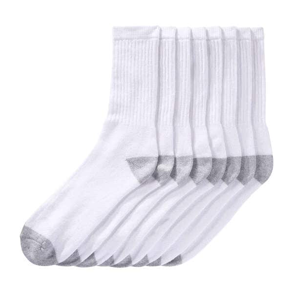 Men’s 8 Pack Crew Socks - White