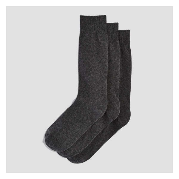 Men’s 3 Pack Crew Socks - Charcoal