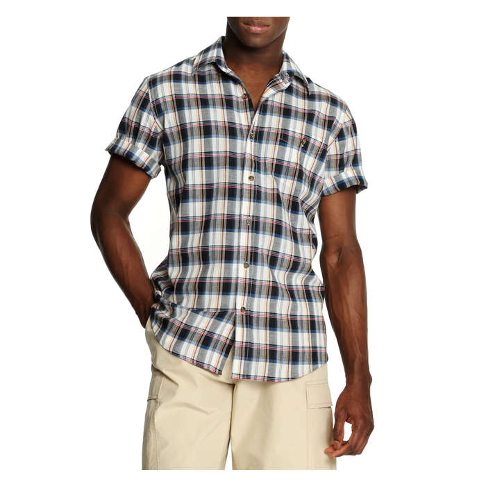 Men's madras plaid shirt in navy from joe fresh