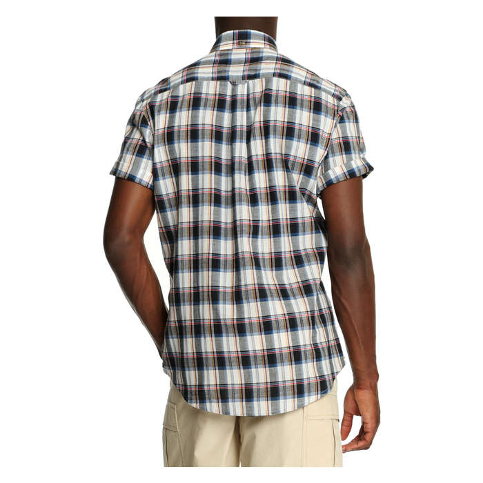 Men's madras plaid shirt in navy from joe fresh