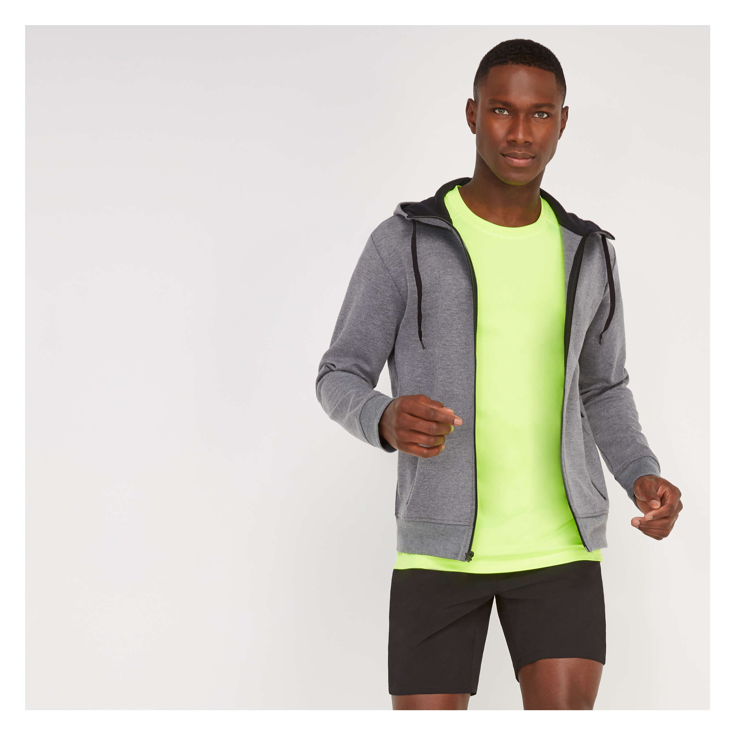 men's charcoal zip hoodie