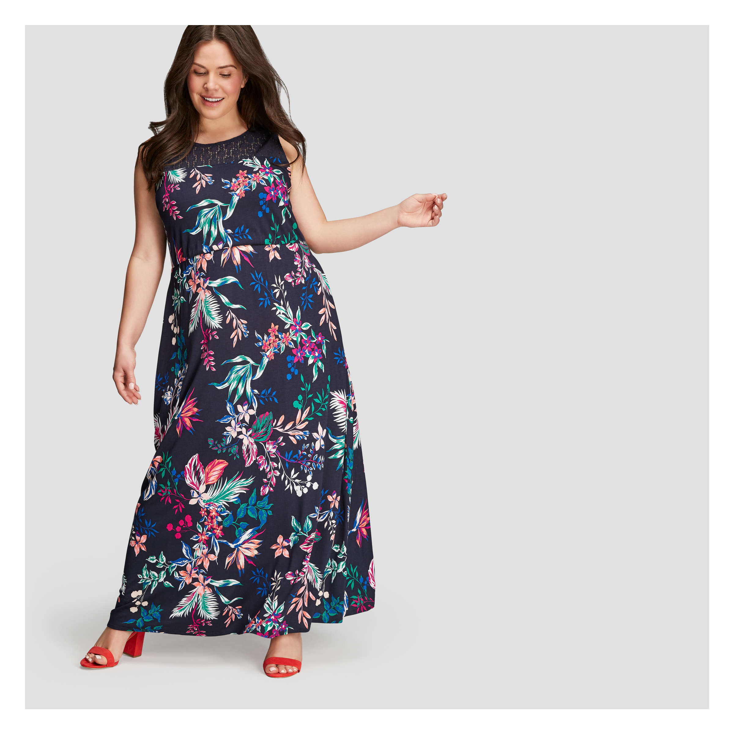 yoke maxi dress