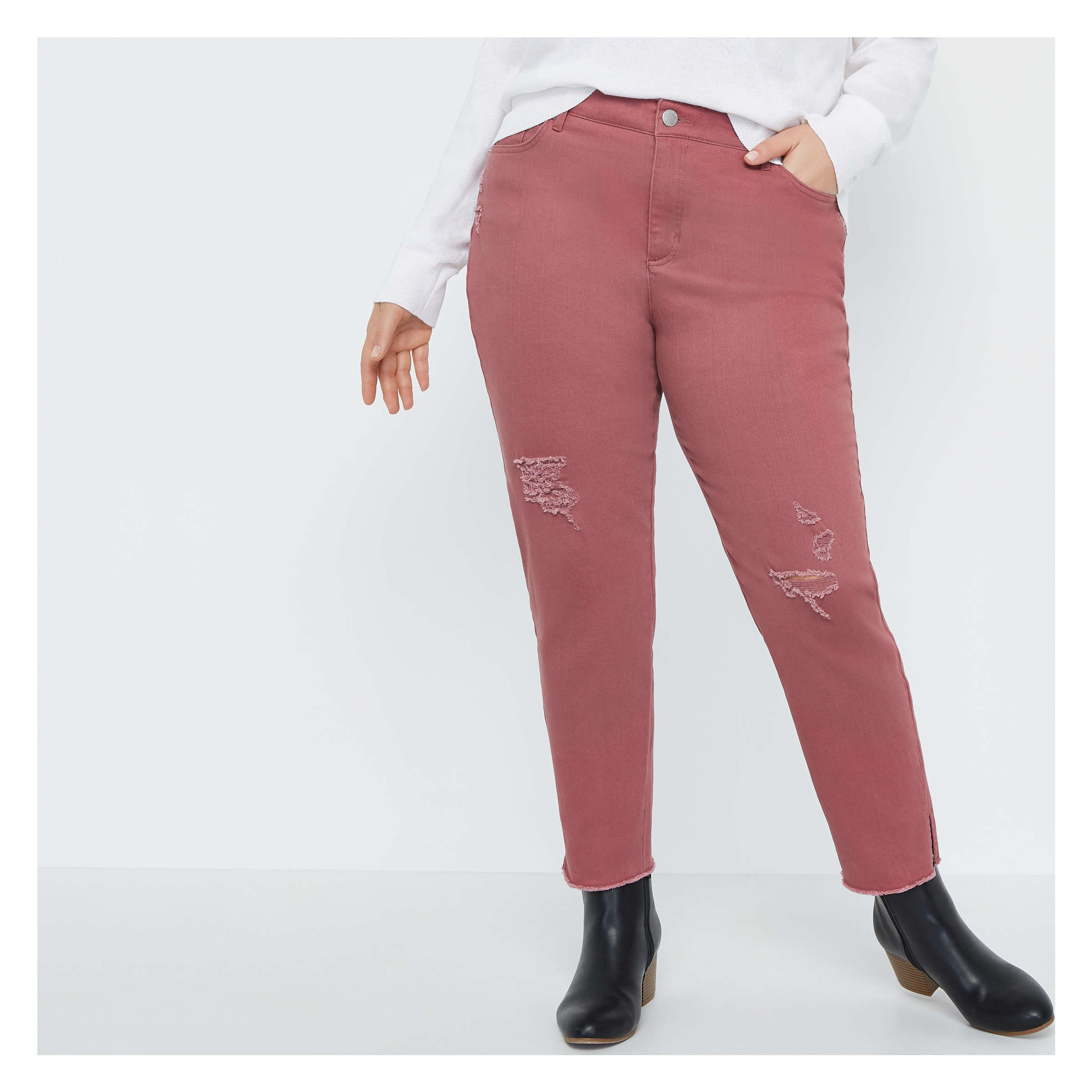 maroon colour jeans