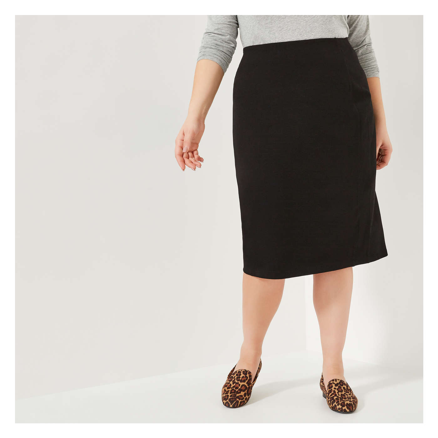 Midi Studio Luxe Ponte Pencil Skirt