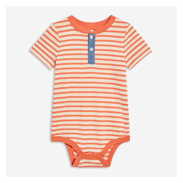 Baby Boys' Henley Bodysuit - Orange