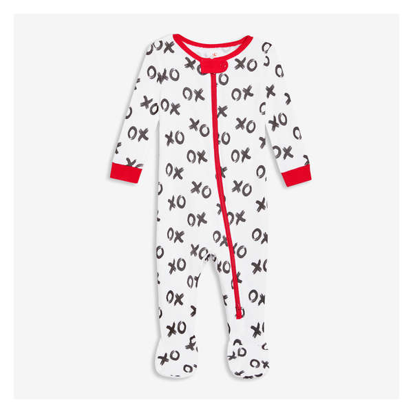 Baby Girls' Printed Footed Sleeper - White