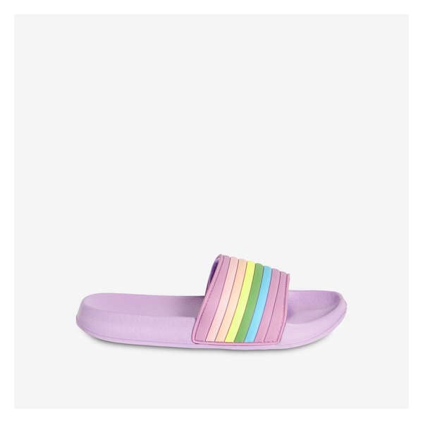 Kid Girls' Rainbow Slides - White