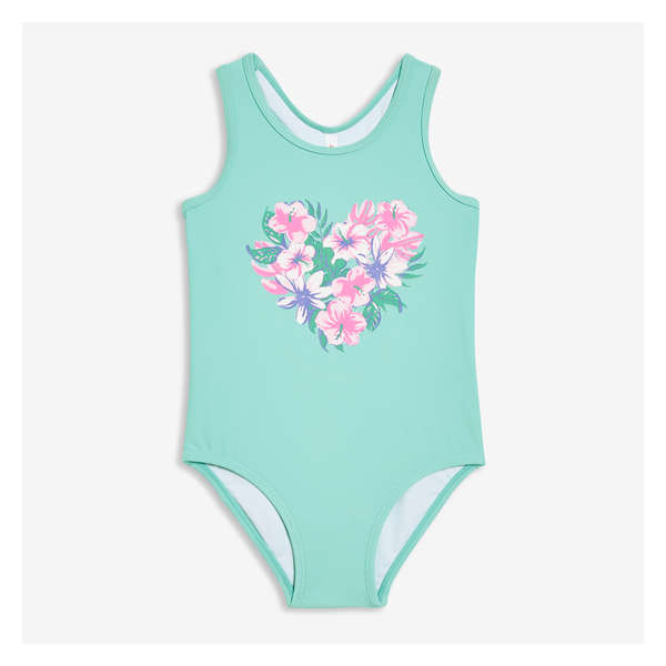 Toddler Girls' Graphic Swimsuit - Aqua
