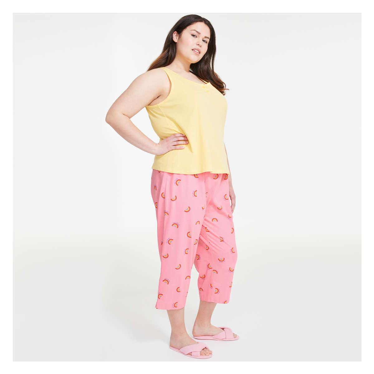 Women+ Crop Sleep Pant in Coral from 