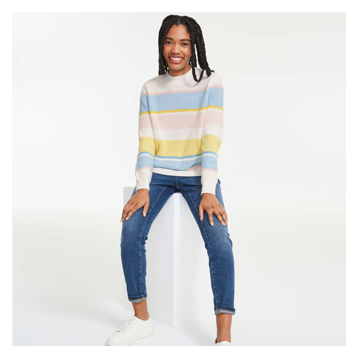 Stripe Sweater in Light Blue Mix from 