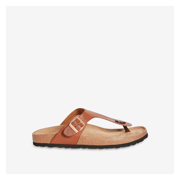 Thong Strap Sandals - Brown
