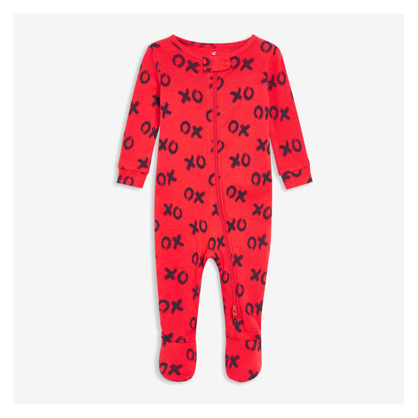 Baby Boys' Double-Zip Footed Sleeper - Red