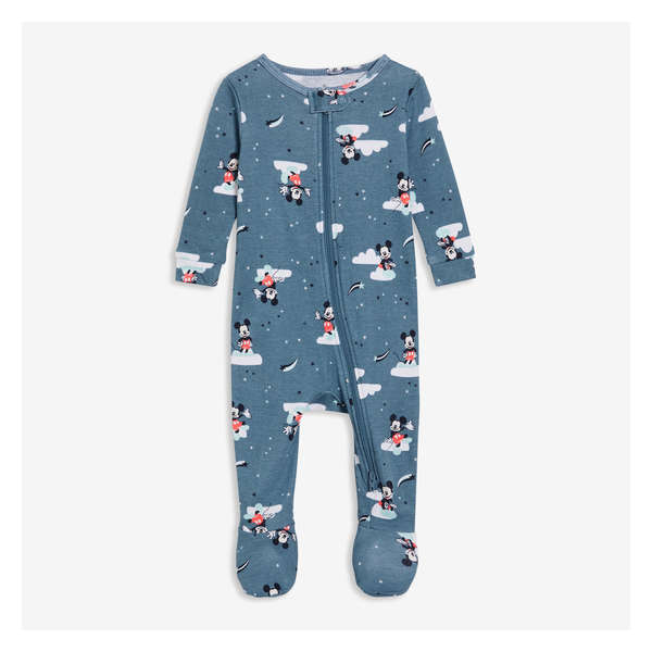 Disney Baby Mickey Mouse Footed Sleeper - Dusty Blue