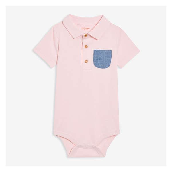 Baby Boys' Polo Bodysuit - Light Pink