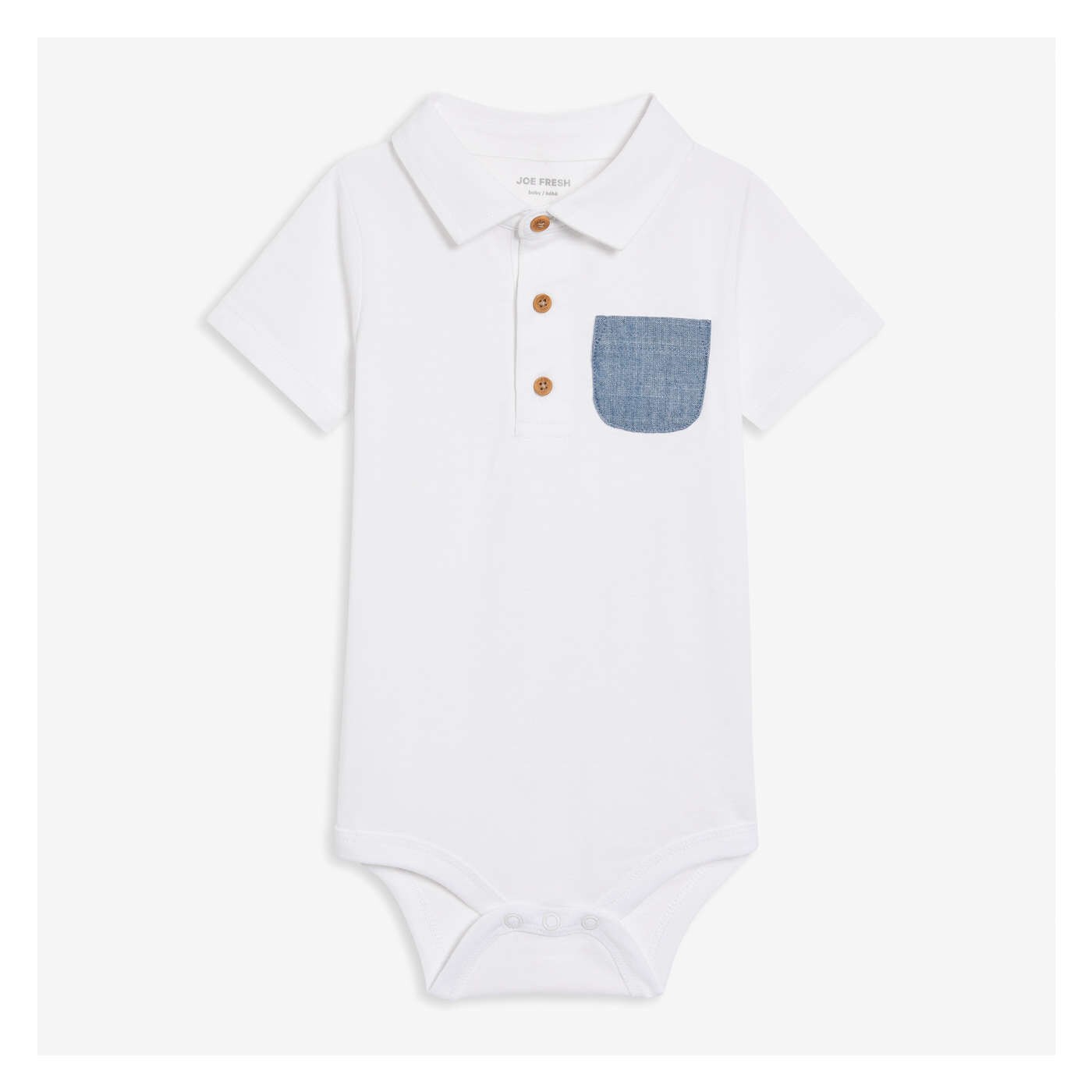 infant white polo bodysuit