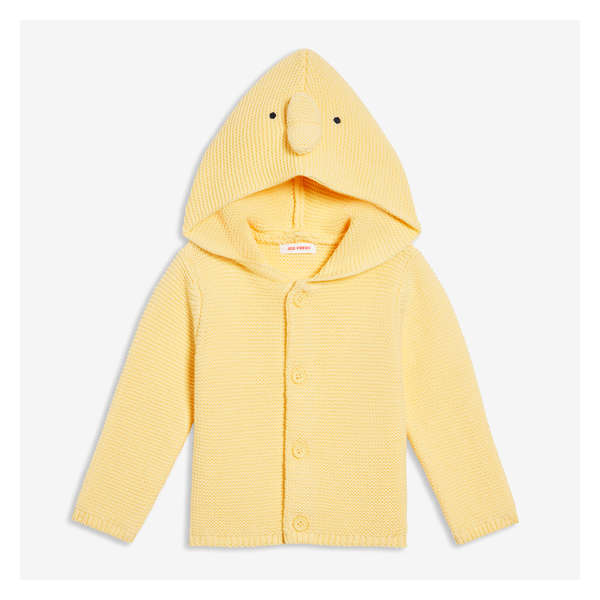 Baby Boys' Hooded Cardi - Pale Yellow