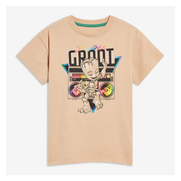 Kid Marvel Groot Tee - Khaki Brown