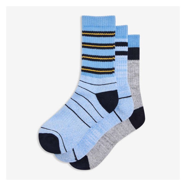 Kid Boys' 3 Pack Crew Socks - Blue