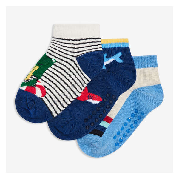 Toddler Boys' 3 Pack Low-Cut Socks - Navy