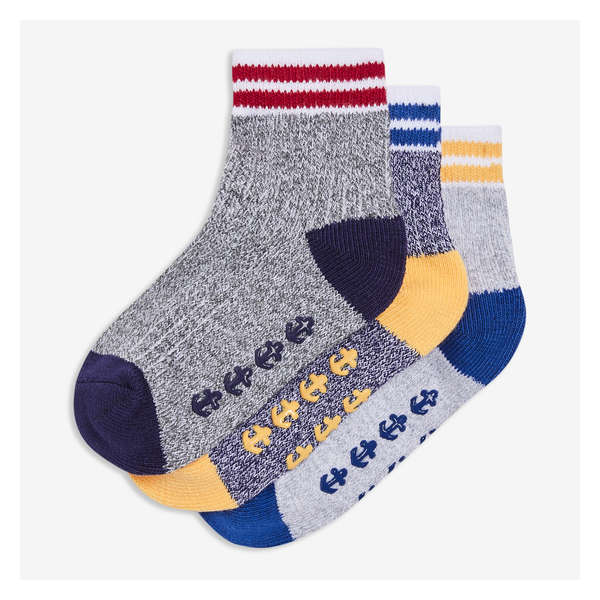 Toddler Boys' 3 Pack Boot Socks - Grey