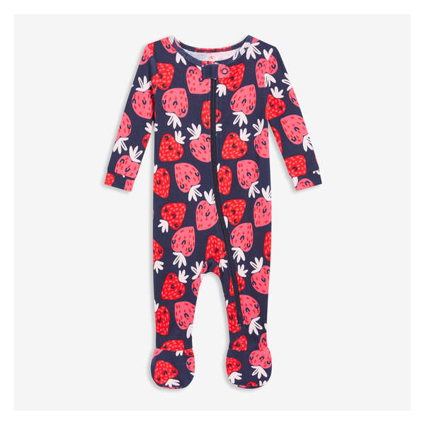 Baby Girls' Double-Zip Footed Sleeper - Navy