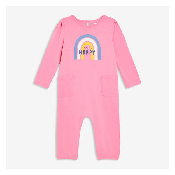 Baby Girls' Graphic Romper - Pink
