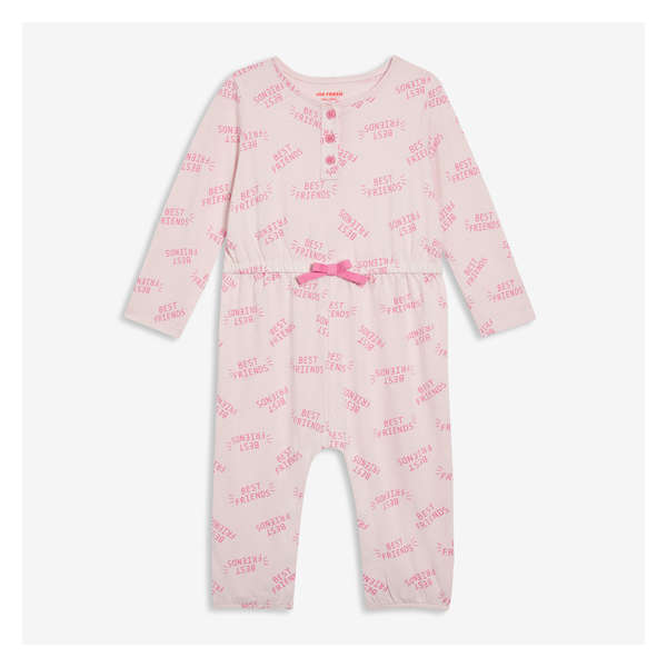 Baby Girls' Printed Romper - Pale Pink
