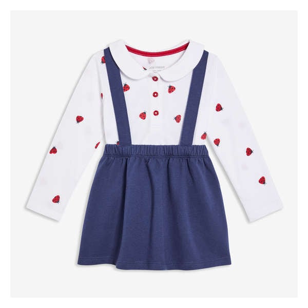 Baby Girls' 2 Piece Overall Skirt Set - White