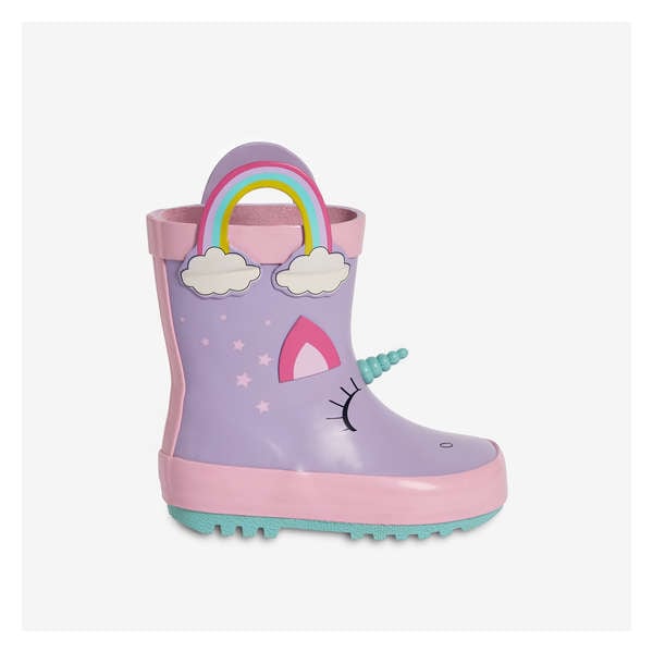 Baby Girls' Unicorn Rain Boots - Light Purple Mix