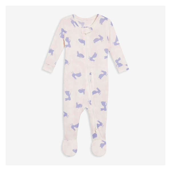 Baby Girls' Double-Zip Footed Sleeper - Off White
