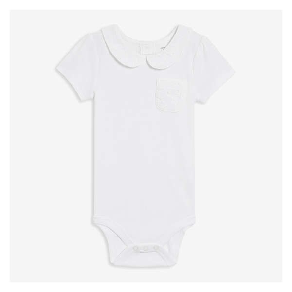 Baby Girls' Collar Bodysuit - White