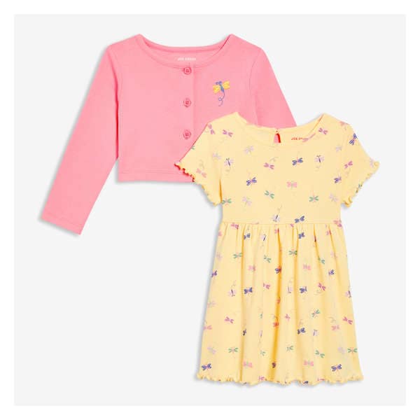 Baby Girls' 2 Piece Dress Set - Pale Yellow