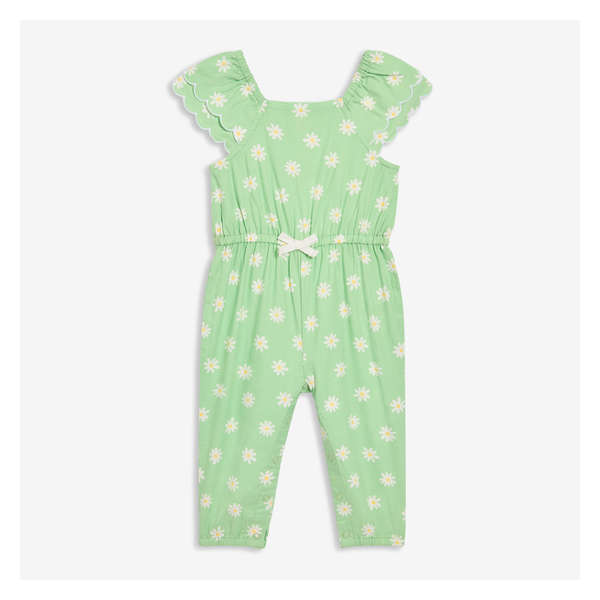 Baby Girls' Printed Romper - Light Green