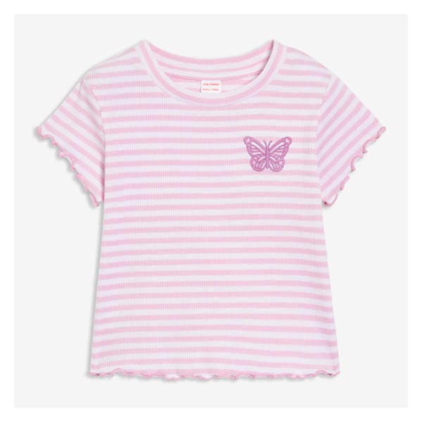 Baby Girls' Stripe T-Shirt - Pale Pink