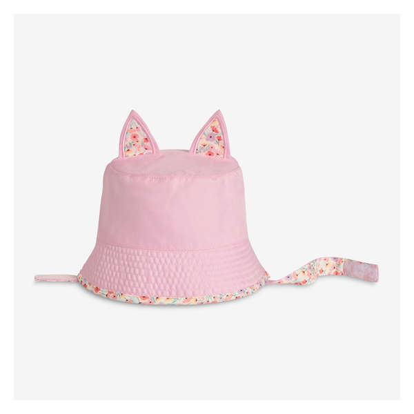 Baby Girls' Reversible Bucket Hat - Pastel Pink